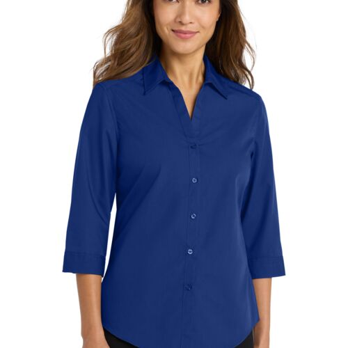 Copy of Ladies 3/4 Sleeve Carefree Poplin Shirt Thumbnail