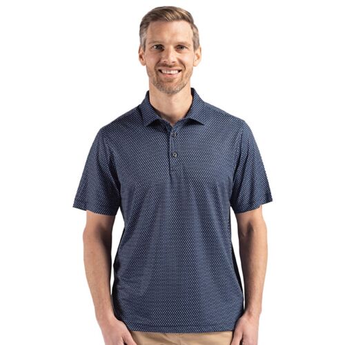 Cutter & Buck Pike Eco Shadow Check Print Recycled Mens Big & Tall Polo Thumbnail