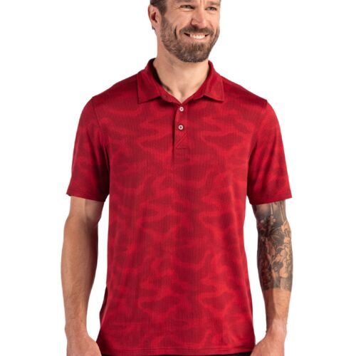 Cutter & Buck Coastline Recycled Double Peached Camo Print Mens Polo Thumbnail