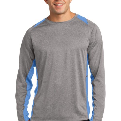 Unisex Poly Heather Colorblock Long Sleeve Thumbnail