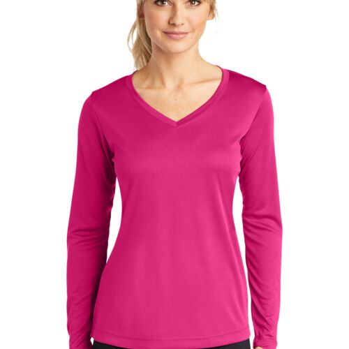 Ladies Long Sleeve Poly T-Shirt Thumbnail