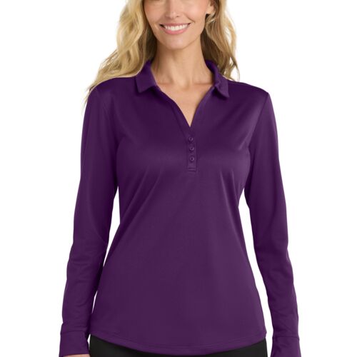® Ladies Silk Touch ™ Performance Long Sleeve Polo Thumbnail