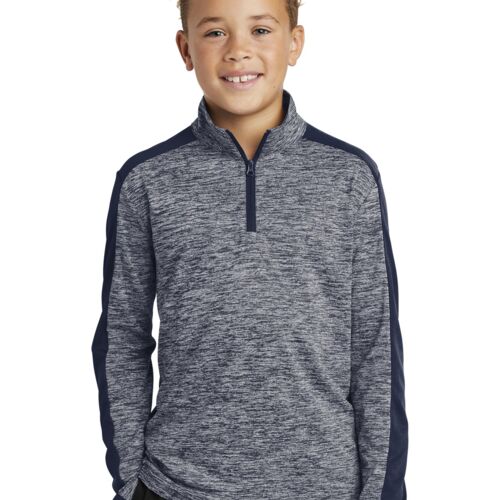 ® Youth PosiCharge ® Electric Heather Colorblock 1/4 Zip Pullover Thumbnail